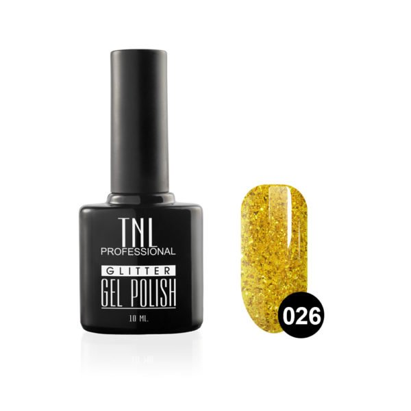 Гель-лак TNL - Glitter №26 - Золотой с крупным шиммером