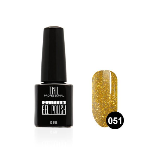 Гель-лак TNL - Glitter №51 - Золото с мелким шиммером